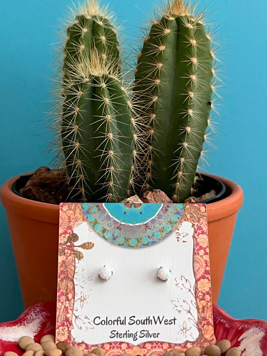 Lab Opal sterling studs