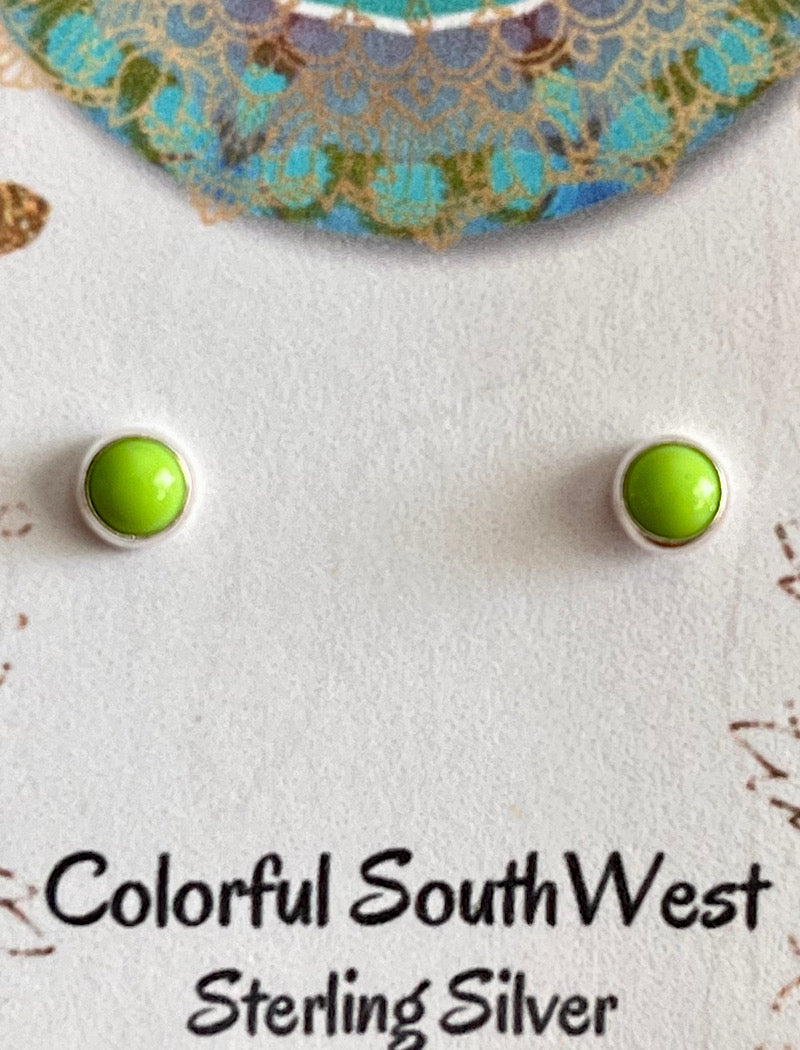 Smaller Stud Sterling and Stone Earrings