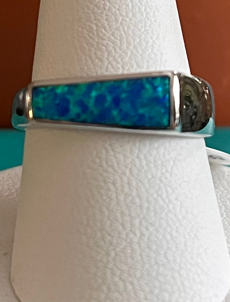 Sterling Ring Lab Opal 904