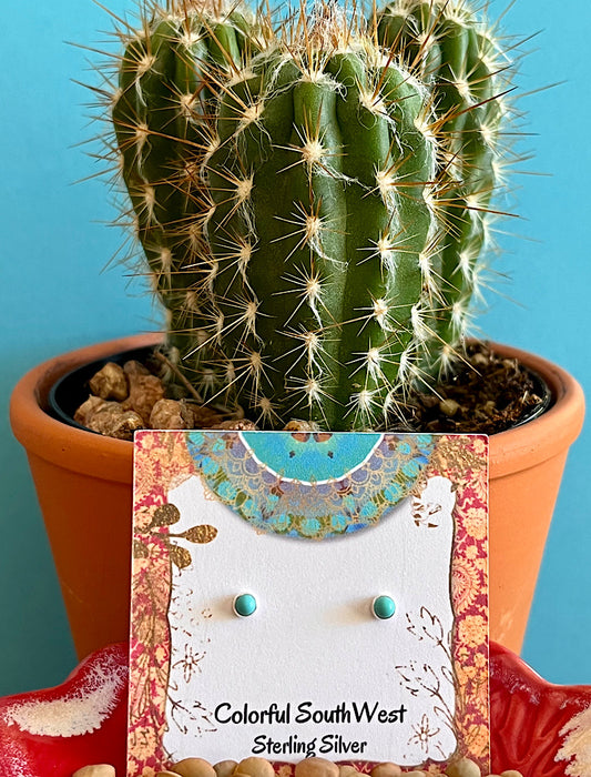 Tiniest turquoise stud earrings