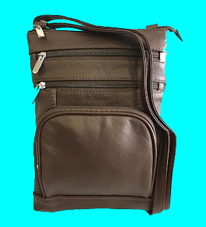 Brown leather crossbody purse