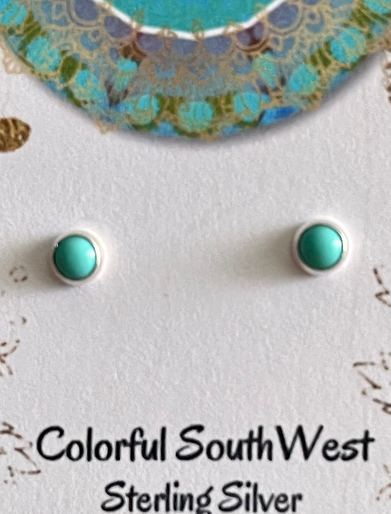 Smaller Stud Sterling and Stone Earrings