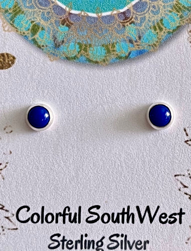 Smaller Stud Sterling and Stone Earrings