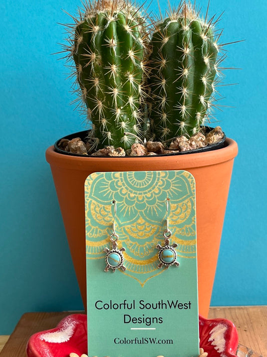 Turtle earrings sterling