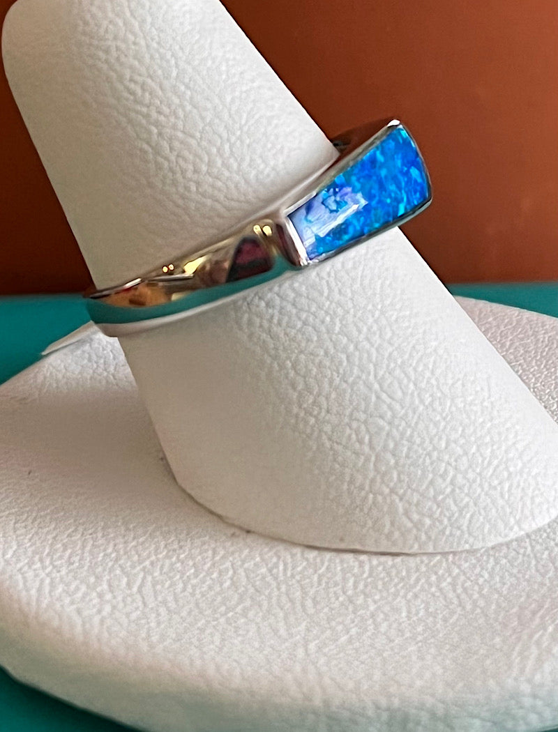 Sterling Ring Lab Opal 904