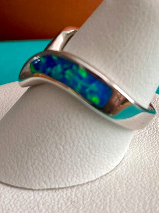 Sterling Ring Lab Opal 905