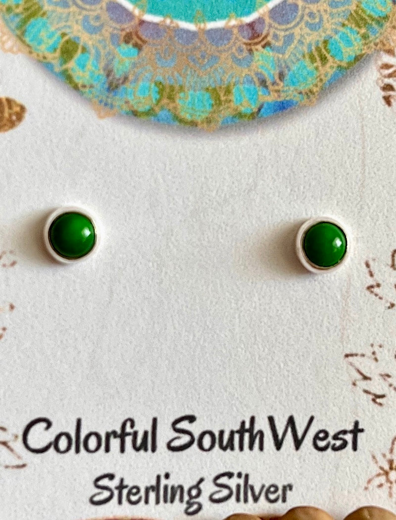 Smaller Stud Sterling and Stone Earrings