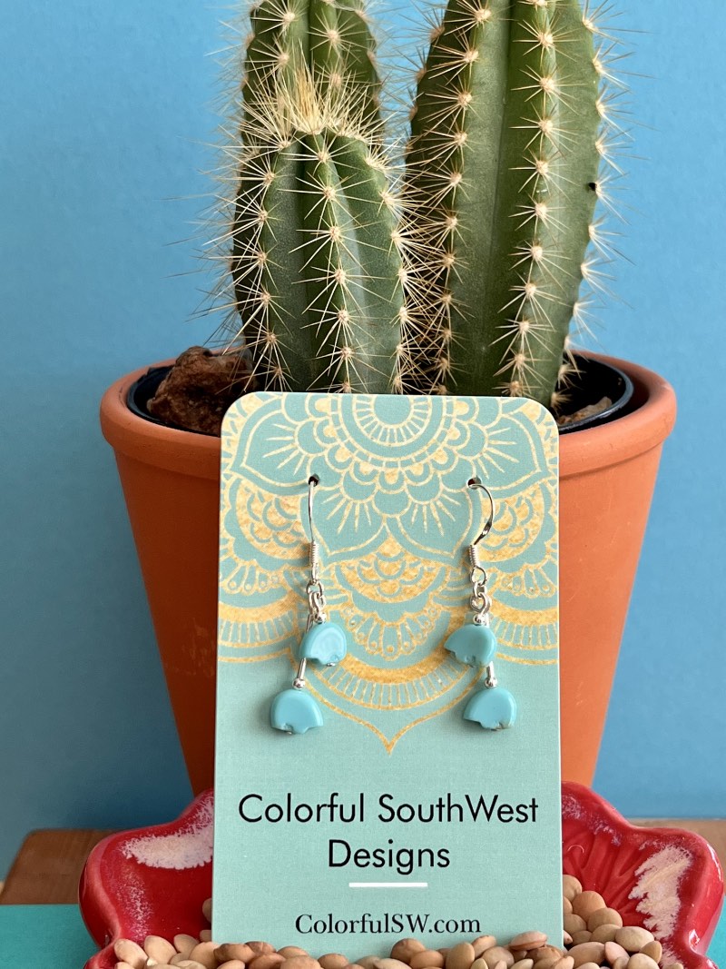 Turquoise bears earrings sterling.