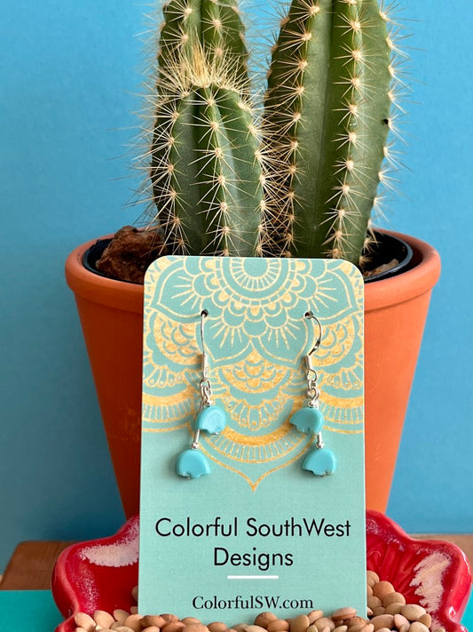 Turquoise bears earrings sterling.