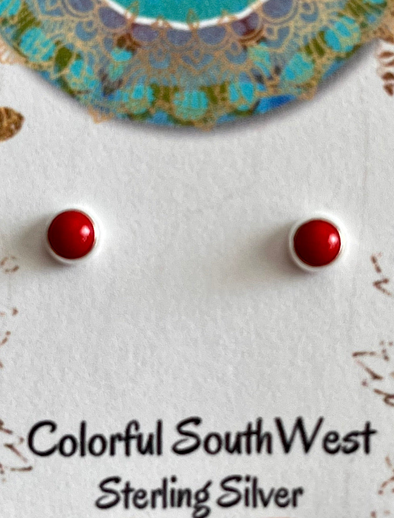 Smaller Stud Sterling and Stone Earrings