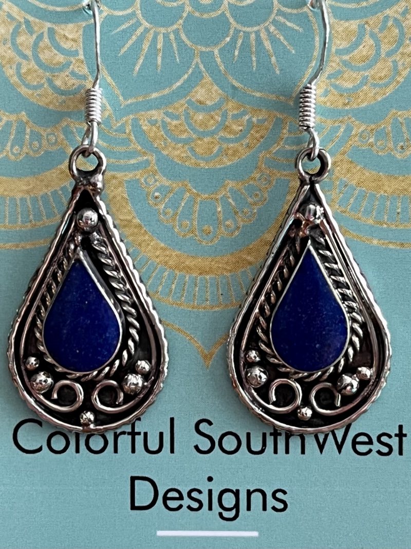 Lapis earrings long