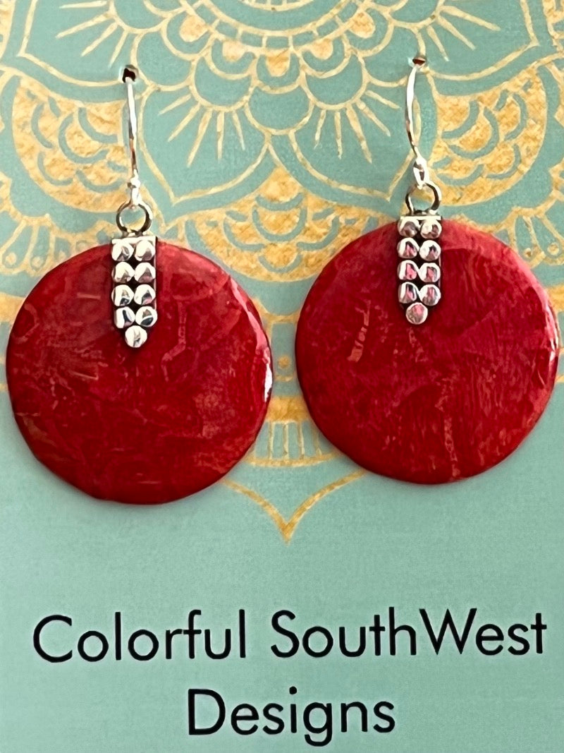 Sponge coral earrings sterling silver