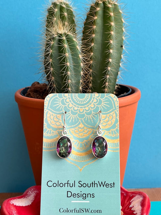 Mystic Topaz large ovals drop earrings