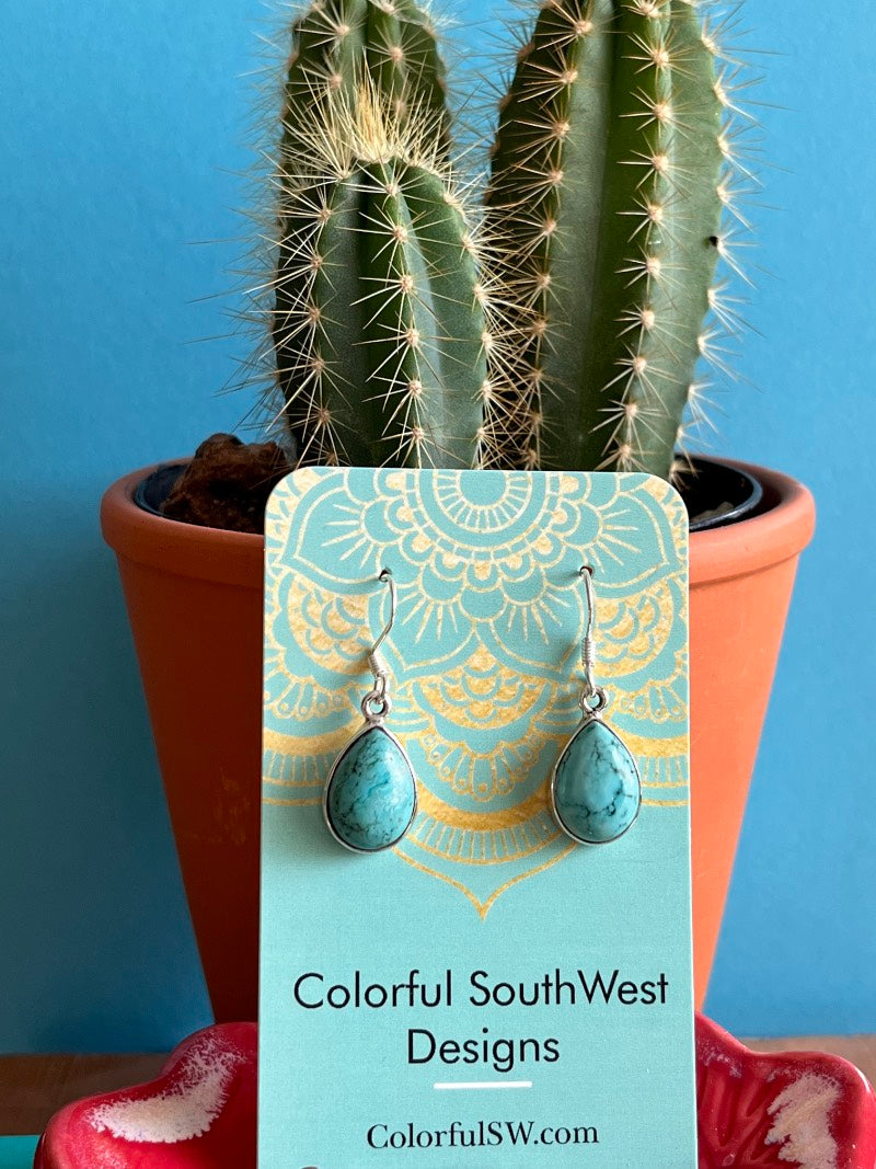 Teardrop Turquoise Sterling earrings