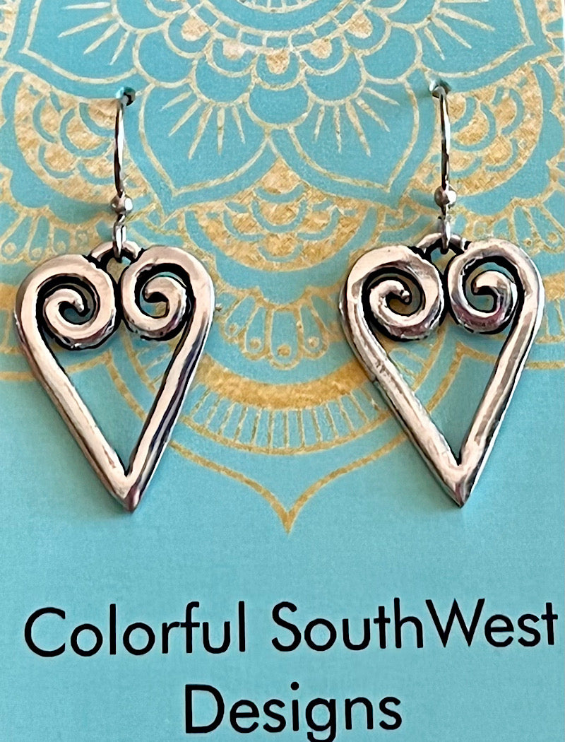 Heart Earrings Pewter
