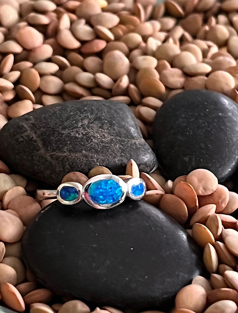 Sterling Ring Lab Opal 901