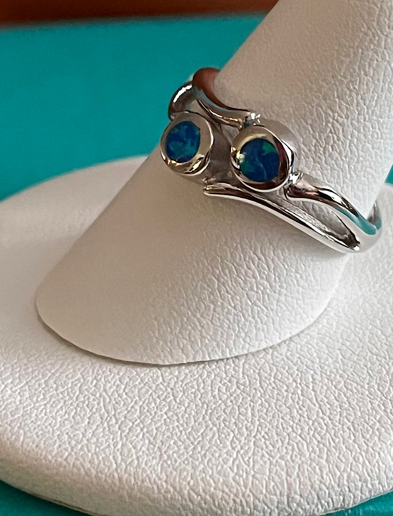 Sterling Ring Lab Opal 902