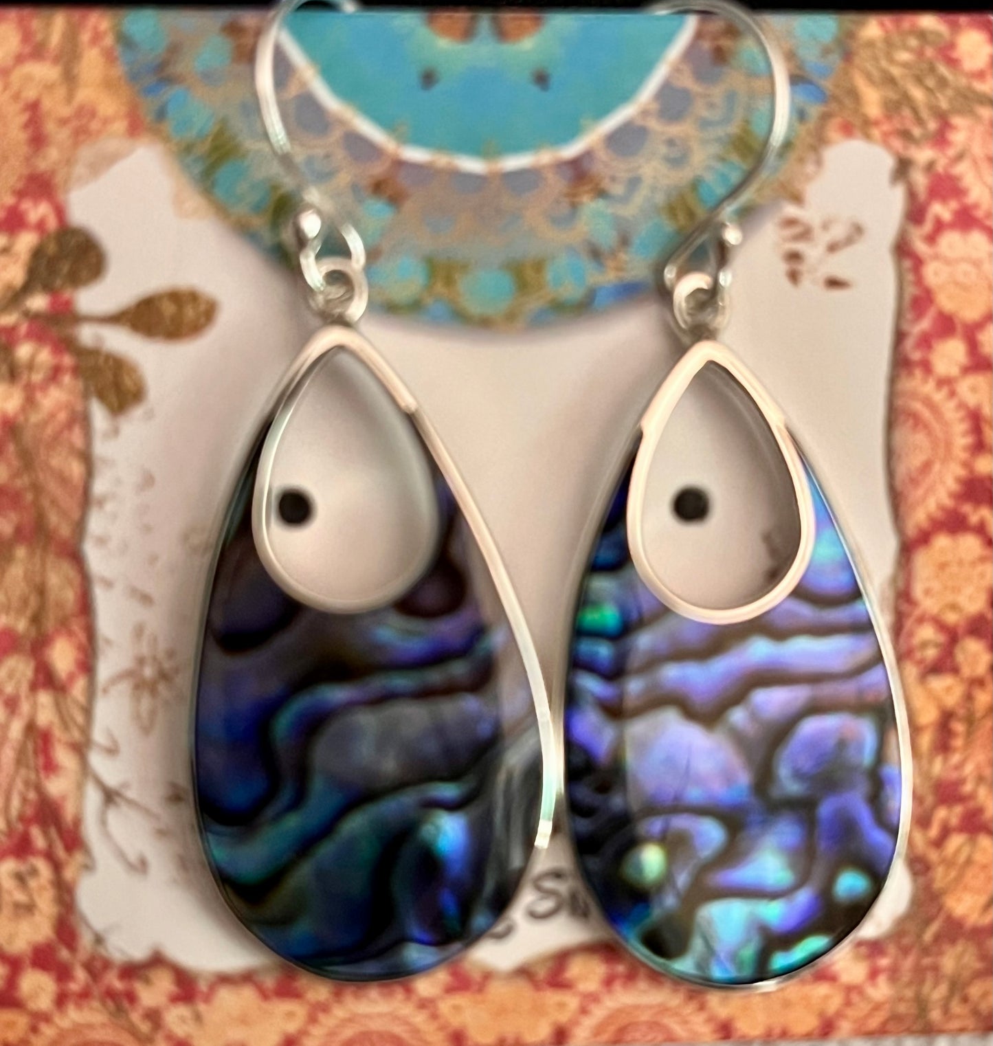 Abalone Shell Sterling Earrings Teardrop