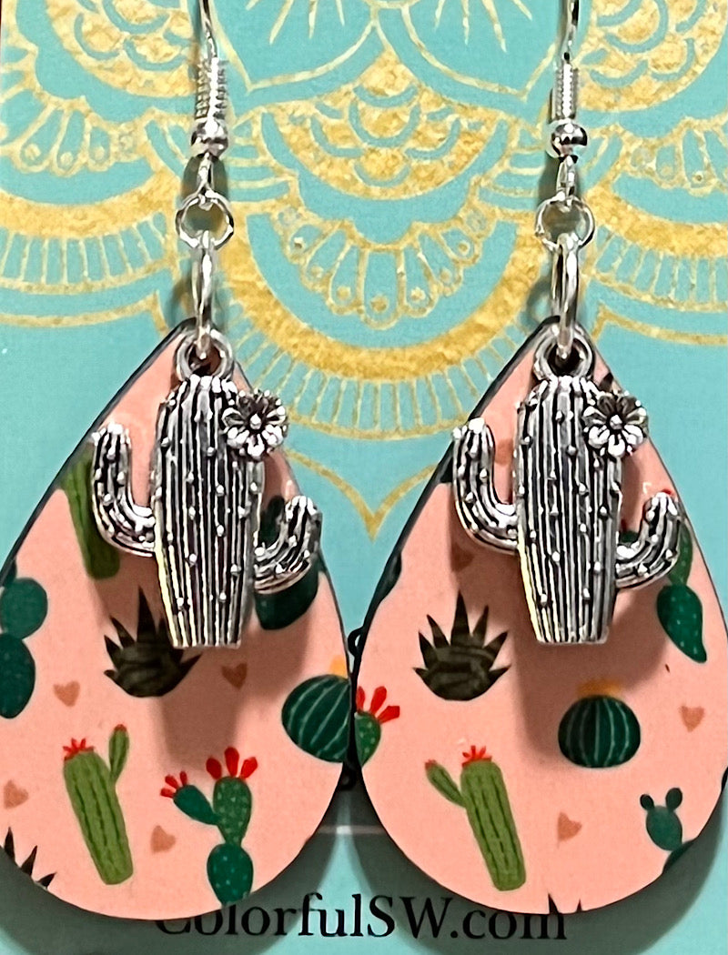 Cactus earrings hypoallergenic 