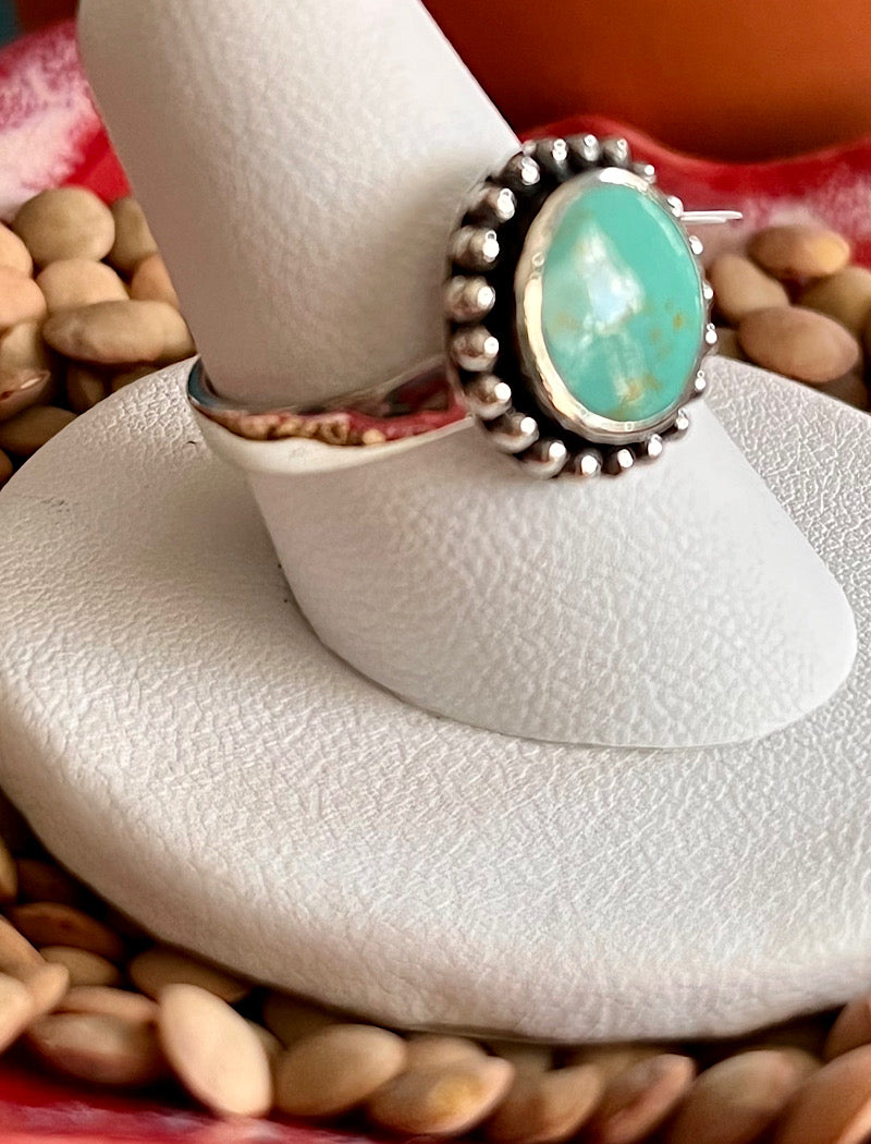 Round turquoise ring
