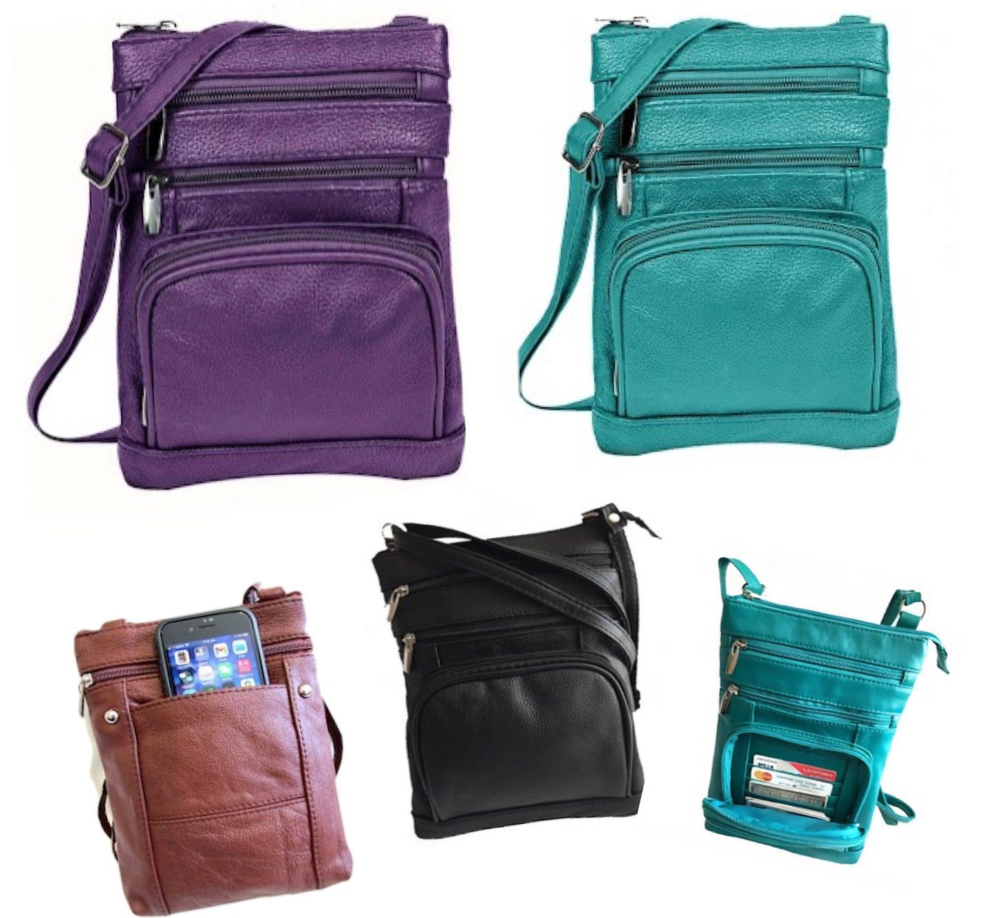 Leather purses in pretty colors small