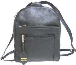 Black leather backpack