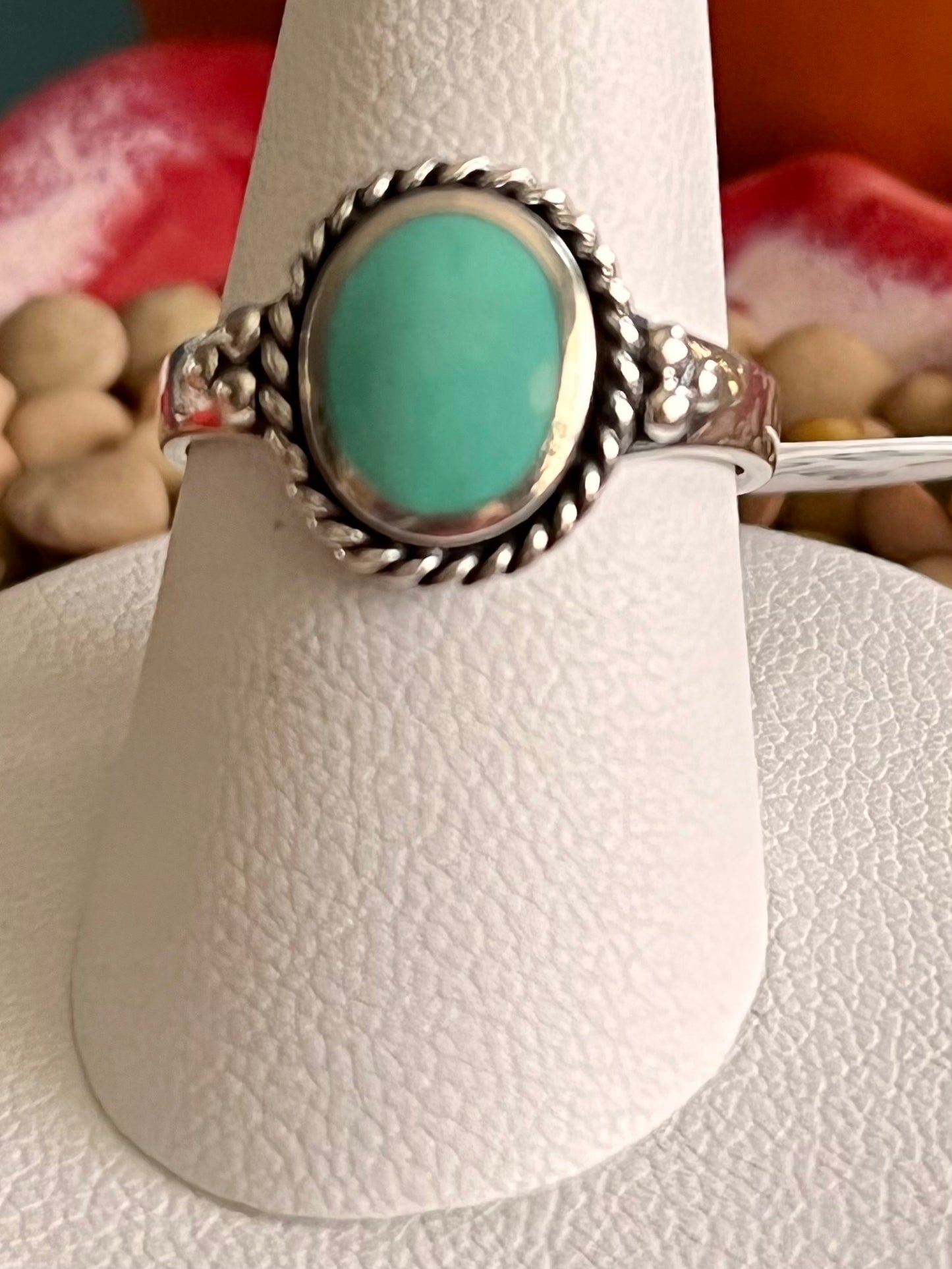 Sterling Ring Turquoise Oval 911
