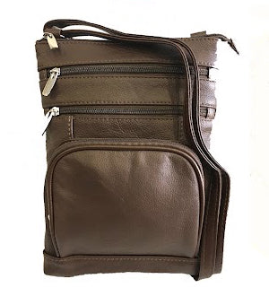 Brown leather crossbody purse