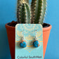 Round Turquoise with Copper in Sterling earrings