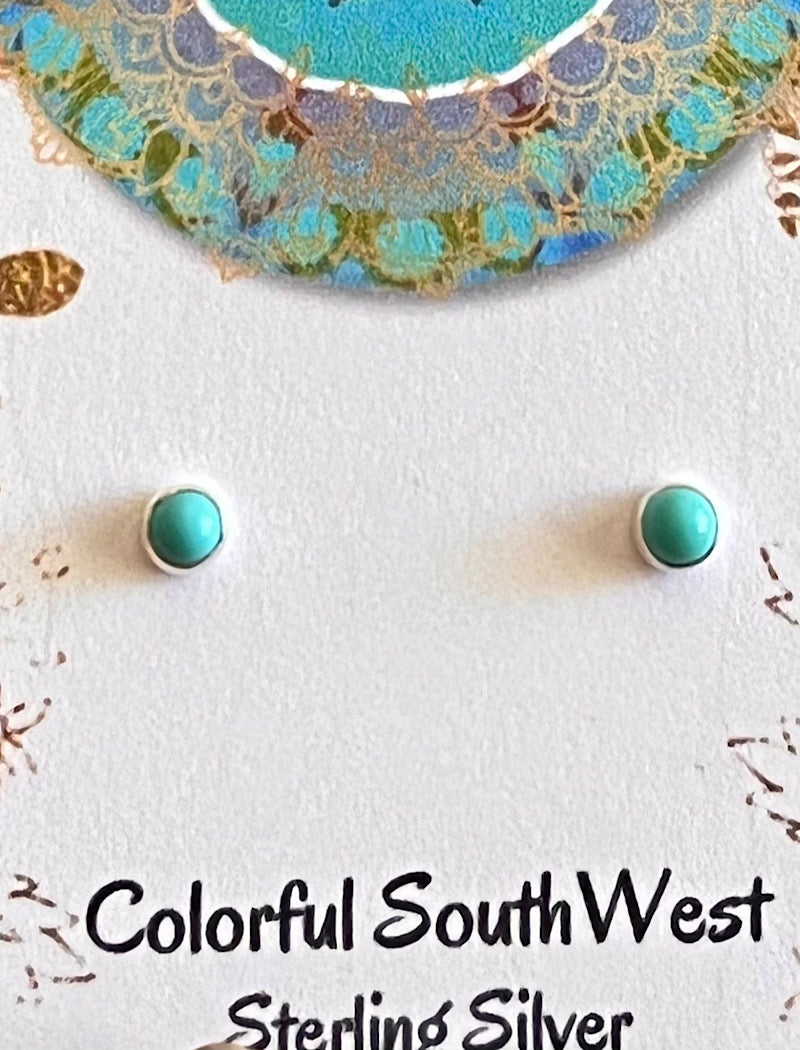 Tiniest turquoise stud earrings 