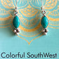 Turquoise 3 Dot Style Sterling Earrings