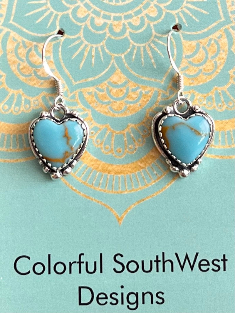 Southwest heart earrings dangle sterling
