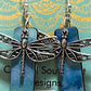 Long dragonfly earrings blue