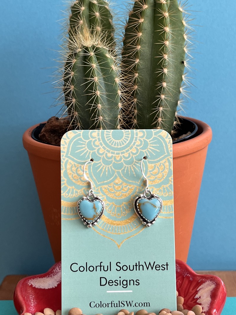 Southwest sterling turquoise dangle earrings