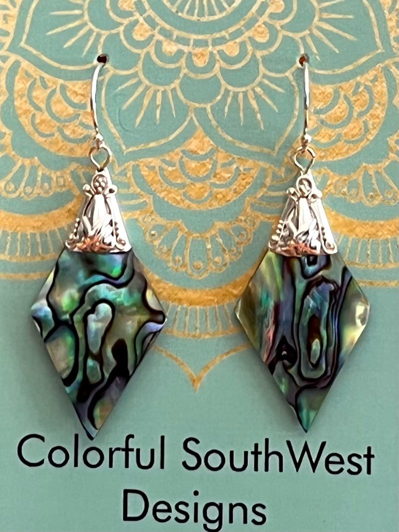 Paua shell Sterling silver earrings
