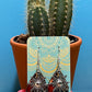 Red sun earrings