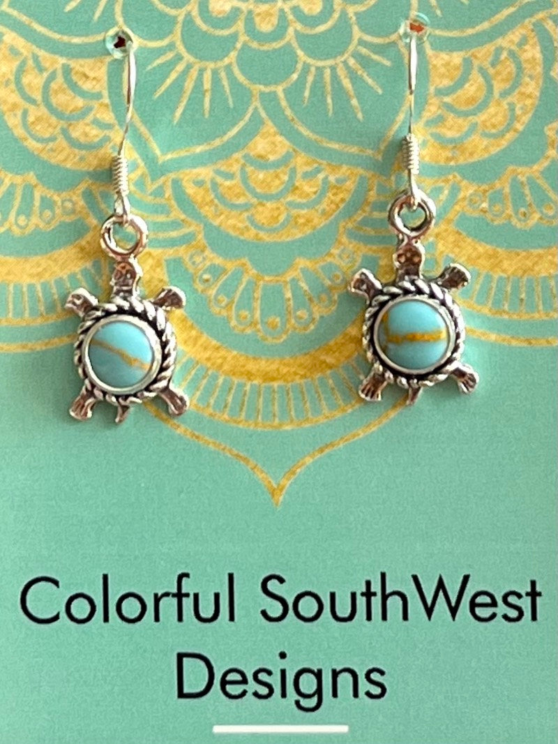 Turtle earrings sterling silver