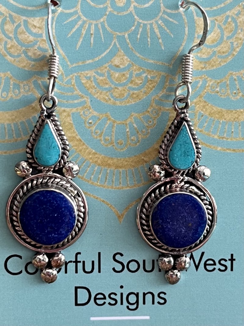 Lapis & Turquoise earrings
