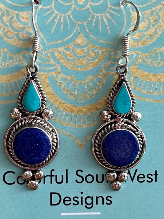 Lapis & Turquoise earrings