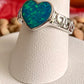 Lad Opal heart sterling ring