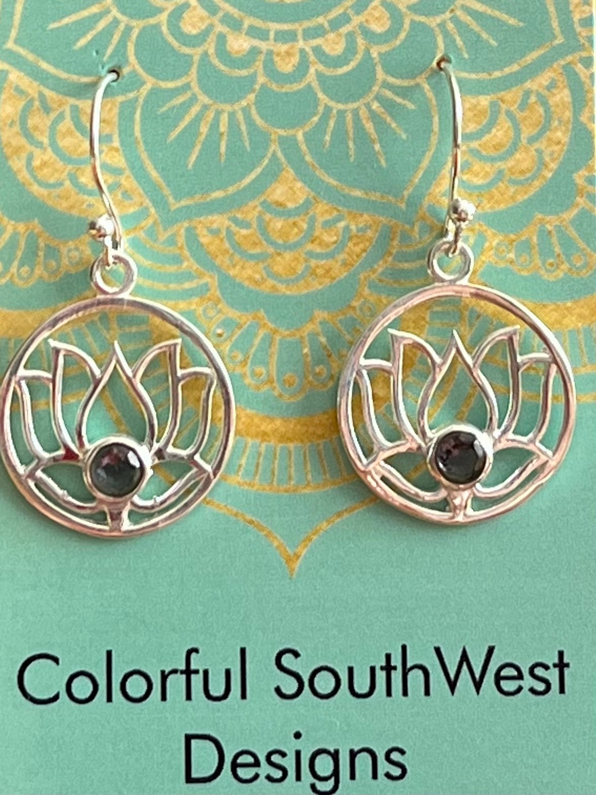 Amethyst Sterling Lotus earrings 