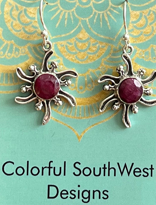 Sun Ruby earrings 