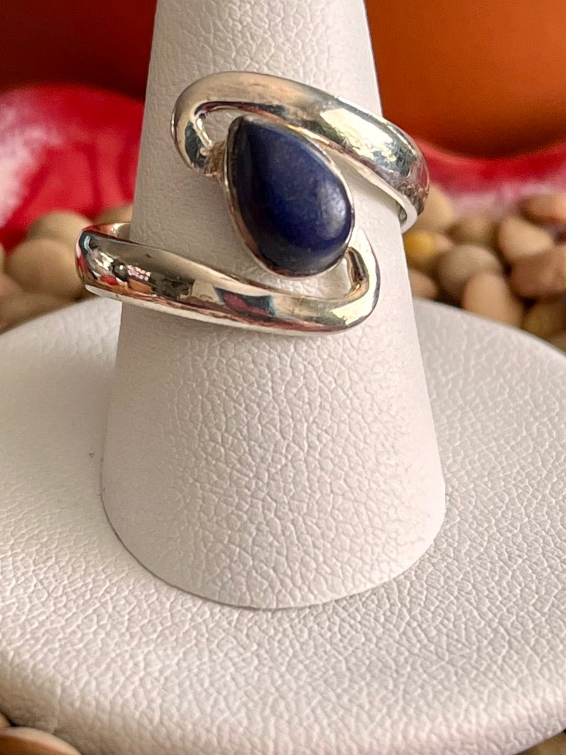 Lapis swirl ring