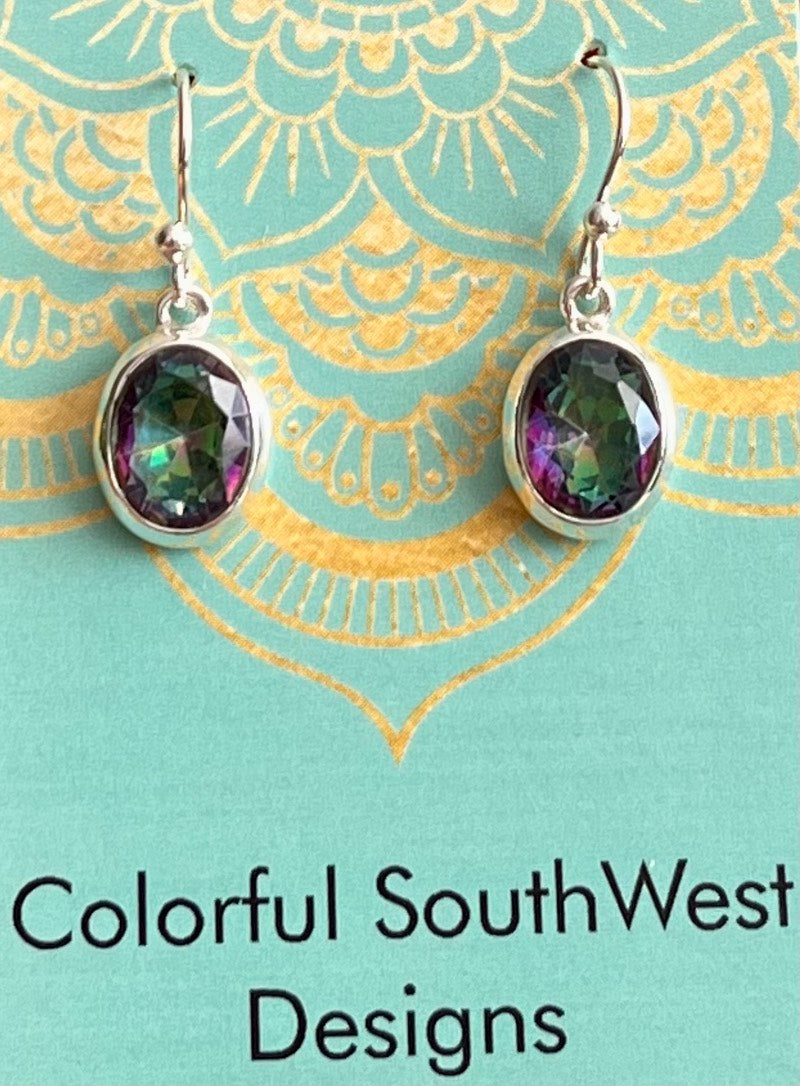 Medium mystic topaz dangle earrings 