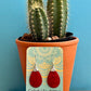 Coral sterling earrings teardrop