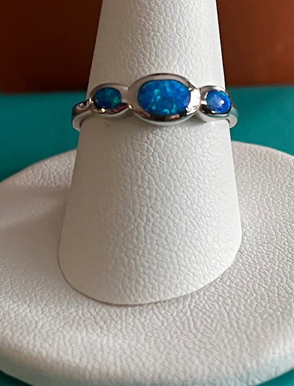 Sterling Ring Lab Opal 901