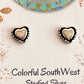 Opal heart stud sterling earrings