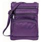 Purple crossbody leather purse small